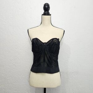 Vintage Black Lace Bustier Bra Corset